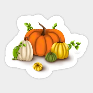 magic creatures with pumpkins Sticker